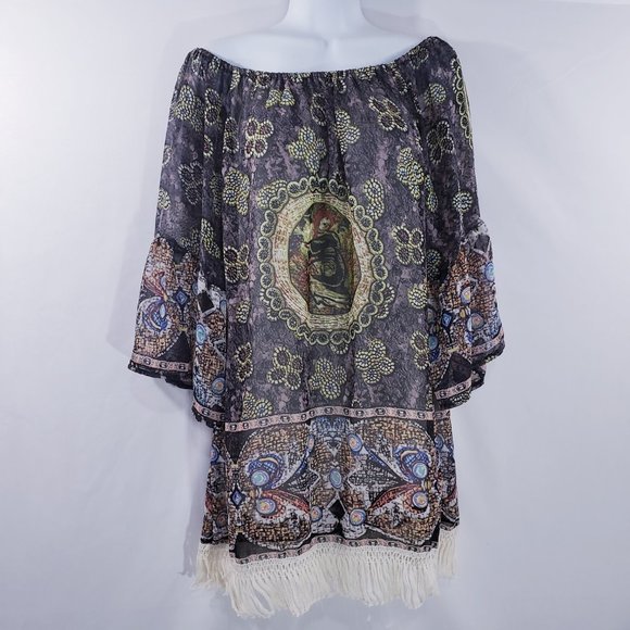 Urban‎ Mangoz Womens Tunic Dress Aztec Flowy Roman - Picture 8 of 8